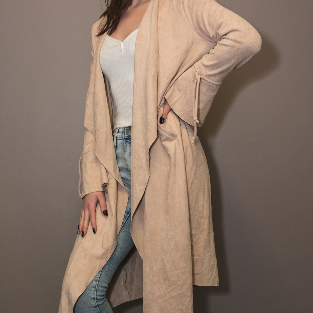Nude/Pink Suede cardigan